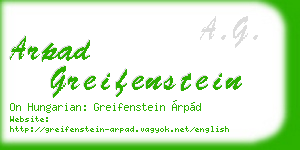 arpad greifenstein business card