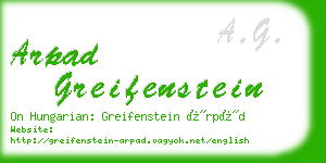 arpad greifenstein business card